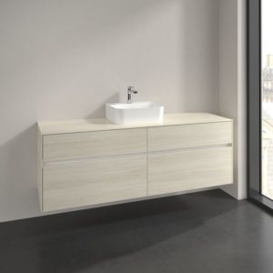 Meuble sous-vasque Villeroy et Boch Collaro C10400AA 160x54,8x50cm, vasque au milieu, chêne blanc