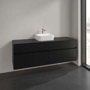 Villeroy und Boch Collaro Waschtischunterschrank C10400VL 160x54,8x50cm, Waschtisch mittig, volcano black