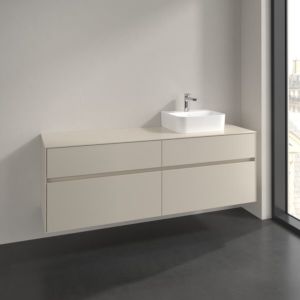 Villeroy und Boch Collaro Waschtischunterschrank C106B0VN 160x54,8x50cm, Waschtisch rechts, LED-Beleuchtung 12W, cashmere grey