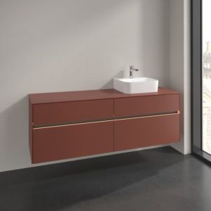 Villeroy und Boch Collaro Waschtischunterschrank C10600AH 160x54,8x50cm, Waschtisch rechts, wine red