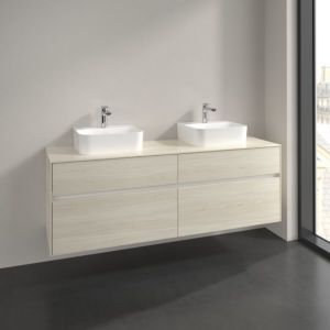 Villeroy und Boch Collaro Waschtischunterschrank C10700AA 160x54,8x50cm, für 2 Waschtische, white oak