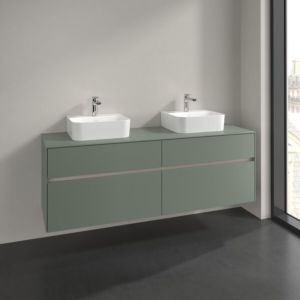 Meuble sous-vasque Villeroy et Boch Collaro C10700AF 160x54,8x50cm, pour 2 vasques, vert tendre