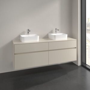 Villeroy und Boch Collaro Waschtischunterschrank C10700VN 160x54,8x50cm, für 2 Waschtische, cashmere grey