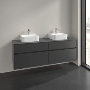 Meuble sous-vasque Villeroy et Boch Collaro C10700VR 160x54,8x50cm, pour 2 vasques, graphite