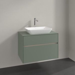 Meuble sous-vasque Villeroy et Boch Collaro C10800AF 80x54,8x50cm, vasque centrale, vert tendre
