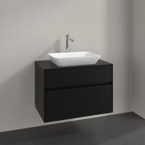 Villeroy und Boch Collaro Waschtischunterschrank C10800VL 80x54,8x50cm, Waschtisch mittig, volcano black