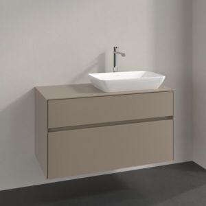Meuble sous-vasque Villeroy et Boch Collaro C111B0VM 100x54,8x50cm, vasque à droite, éclairage LED 7,3W, taupe