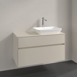 Villeroy and Boch Collaro vanity unit C111B0VN 100x54.8x50cm, washbasin on the right, LED lighting 7.3W, cashmere grey