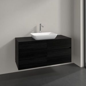 Meuble sous-vasque Villeroy et Boch Collaro C112B0AB 120x54,8x50cm, vasque centrale, éclairage LED 8,8W, chêne noir