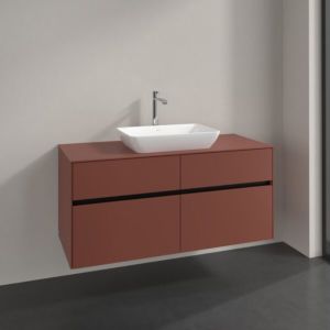 Villeroy und Boch Collaro Waschtischunterschrank C11200AH 120x54,8x50cm, Waschtisch mittig, wine red