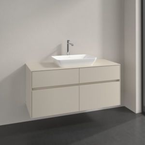 Villeroy and Boch Collaro vanity unit C112B0VN 120x54.8x50cm, center washbasin, 8.8W LED lighting, cashmere grey