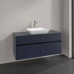 Villeroy and Boch Collaro vanity unit C112B0VQ 120x54.8x50cm, center washbasin, 8.8W LED lighting, marine blue
