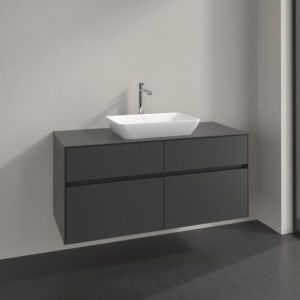 Meuble sous-vasque Villeroy et Boch Collaro C112B0VR 120x54,8x50cm, vasque centrale, éclairage LED 8,8W, graphite