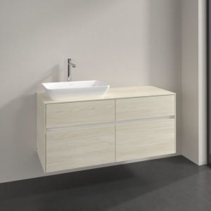 Villeroy und Boch Collaro Waschtischunterschrank C113B0AA 120x54,8x50cm, Waschtisch links, LED-Beleuchtung 8,8 W, white oak