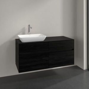 Meuble sous-vasque Villeroy et Boch Collaro C11300AB 120x54,8x50cm, vasque à gauche, chêne noir