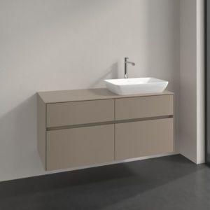 Meuble sous-vasque Villeroy et Boch Collaro C11400VM 120x54,8x50cm, vasque à droite, taupe