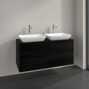 Villeroy and Boch Collaro vanity unit C115B0AB 120x54.8x50cm, for 2 vanities, LED lighting 8.8W, black oak