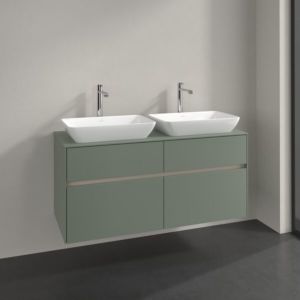 Villeroy und Boch Collaro Waschtischunterschrank C115B0AF 120x54,8x50cm, für 2 Waschtische, LED-Beleuchtung 8,8W, soft green