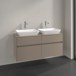 Meuble sous-vasque Villeroy et Boch Collaro C115B0VM 120x54,8x50cm, pour 2 vasques, éclairage LED 8,8W, taupe