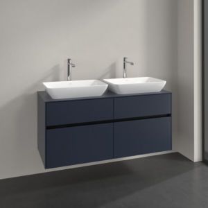 Villeroy and Boch Collaro vanity unit C115B0VQ 120x54.8x50cm, for 2 vanities, LED lighting 8.8W, marine blue