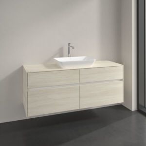 Villeroy und Boch Collaro Waschtischunterschrank C116B0AA 140x54,8x50cm, für Waschtisch mittig, LED-Beleuchtung 10,4W, white oak