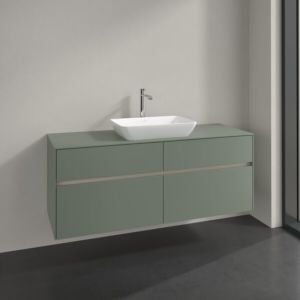 Villeroy und Boch Collaro Waschtischunterschrank C116B0AF 140x54,8x50cm, für Waschtisch mittig, LED-Beleuchtung 10,4W, soft green