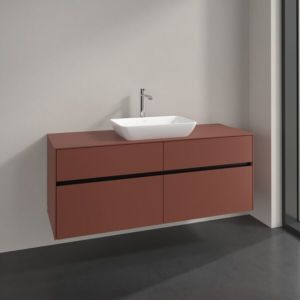 Villeroy und Boch Collaro Waschtischunterschrank C11600AH 140x54,8x50cm, für Waschtisch mittig, wine red
