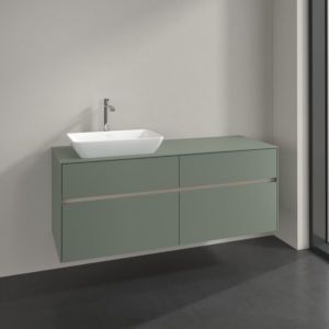 Villeroy and Boch Collaro vanity unit C11700AF 140x54.8x50cm, washbasin left, soft green