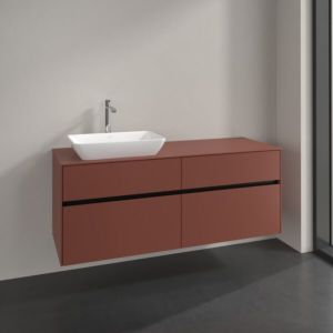 Villeroy und Boch Collaro Waschtischunterschrank C11700AH 140x54,8x50cm, Waschtisch links, wine red