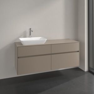 Meuble sous-vasque Villeroy et Boch Collaro C117B0VM 140x54,8x50cm, vasque à gauche, éclairage LED 10,4W, taupe