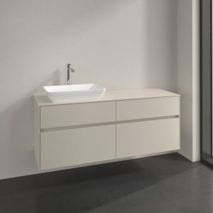 Villeroy und Boch Collaro Waschtischunterschrank C117B0VN 140x54,8x50cm, Waschtisch links, LED-Beleuchtung 10,4W, cashmere grey