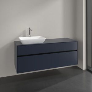 Villeroy and Boch Collaro vanity unit C11700VQ 140x54.8x50cm, washbasin left, marine blue