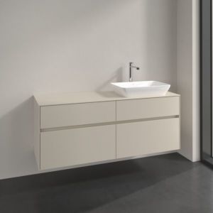 Villeroy and Boch Collaro vanity unit C118B0VN 140x54.8x50cm, washbasin on the right, LED lighting 10.4W, cashmere grey