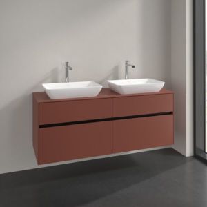 Villeroy und Boch Collaro Waschtischunterschrank C11900AH 140x54,8x50cm, für 2 Waschtische, wine red