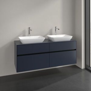 Villeroy und Boch Collaro Waschtischunterschrank C11900VQ 140x54,8x50cm, für 2 Waschtische, marine blue