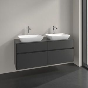 Meuble sous-vasque Villeroy et Boch Collaro C11900VR 140x54,8x50cm, pour 2 vasques, graphite