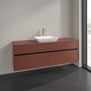 Villeroy und Boch Collaro Waschtischunterschrank C12000AH 160x54,8x50cm, Waschtisch mittig, wine red