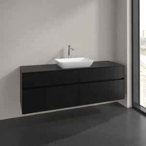Villeroy und Boch Collaro Waschtischunterschrank C12000VL 160x54,8x50cm, Waschtisch mittig, volcano black