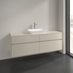 Villeroy and Boch Collaro vanity unit C120B0VN 160x54.8x50cm, center washbasin, 12W LED lighting, cashmere grey