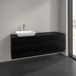 Villeroy und Boch Collaro Waschtischunterschrank C121B0AB 160x54,8x50cm, Waschtisch links, LED-Beleuchtung 12W, black oak