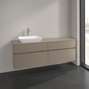 Villeroy und Boch Collaro Waschtischunterschrank C121B0VM 160x54,8x50cm, Waschtisch links, LED-Beleuchtung 12W, taupe