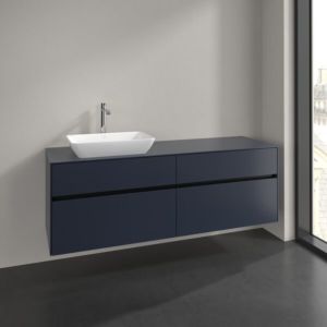 Villeroy und Boch Collaro Waschtischunterschrank C121B0VQ 160x54,8x50cm, Waschtisch links, LED-Beleuchtung 12W, marine blue