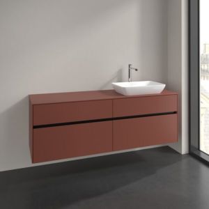 Villeroy und Boch Collaro Waschtischunterschrank C12200AH 160x54,8x50cm, Waschtisch rechts, wine red