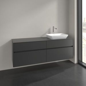 Villeroy und Boch Collaro Waschtischunterschrank C12200VR 160x54,8x50cm, Waschtisch rechts, graphite