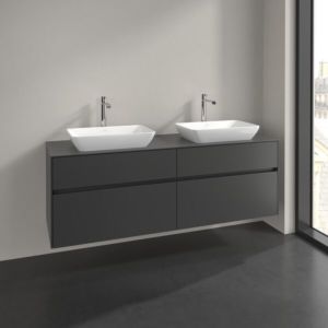 Meuble sous-vasque Villeroy et Boch Collaro C12300VR 160x54,8x50cm, pour 2 vasques, graphite