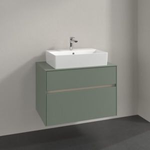 Villeroy und Boch Collaro Waschtischunterschrank C12400AF 80x54,8x50cm, Waschtisch mittig, soft green