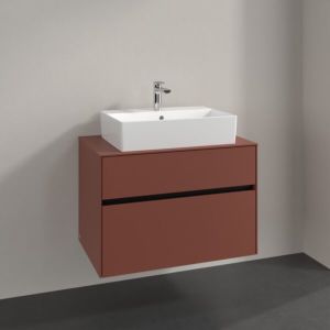 Villeroy und Boch Collaro Waschtischunterschrank C12400AH 80x54,8x50cm, Waschtisch mittig, wine red