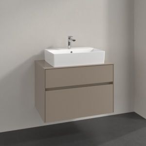 Villeroy and Boch Collaro vanity unit C12400VM 80x54.8x50cm, center washbasin, taupe