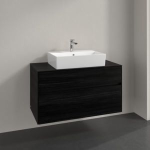 Villeroy und Boch Collaro Waschtischunterschrank C12500AB 100x54,8x50cm, Waschtisch mittig, black oak