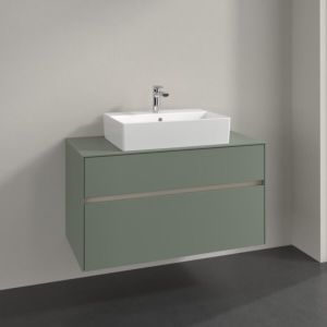Villeroy and Boch Collaro vanity unit C12500AF 100x54.8x50cm, center washbasin, soft green
